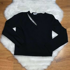 Zara Long Sleeve Stretch Cut Out Chest Size Small